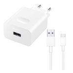 Huawei Original Travel Charger + Type C Data Cable, White