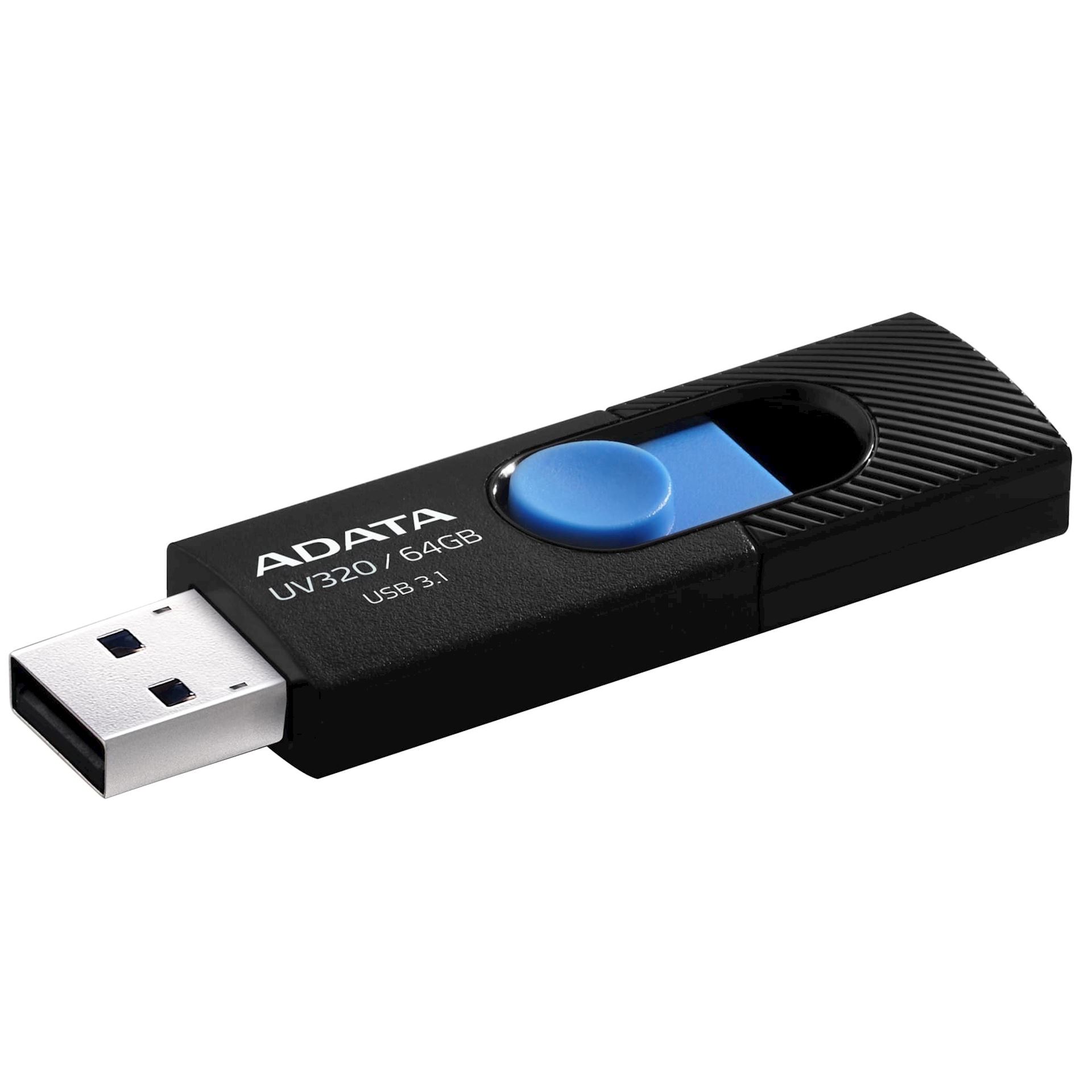 affald lemmer vi 64GB USB 3.2 Flash Disk Drive, ADATA UV320, Black/Blue | TeqFind