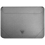 Guess Saffiano Triangle Metal Logo PC Sleeve 13/14" Silver